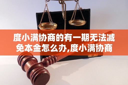 度小满协商的有一期无法减免本金怎么办,度小满协商无法减免本金应该怎么处理