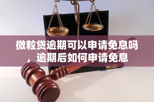 微粒贷逾期可以申请免息吗，逾期后如何申请免息