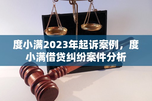 度小满2023年起诉案例，度小满借贷纠纷案件分析