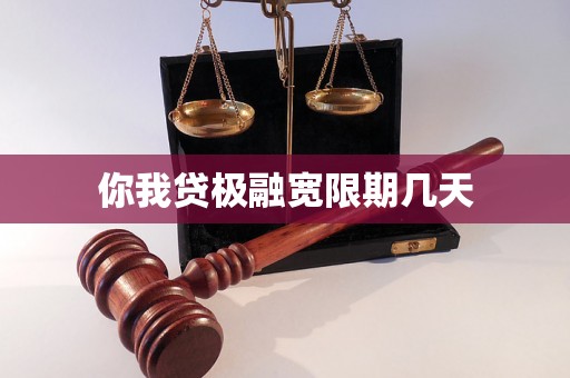 你我贷极融宽限期几天