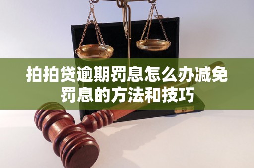 拍拍贷逾期罚息怎么办减免罚息的方法和技巧