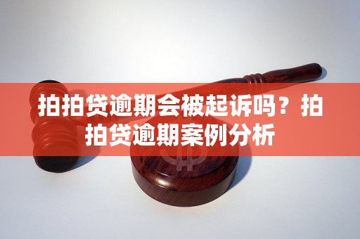 拍拍贷逾期会被起诉吗？拍拍贷逾期案例分析