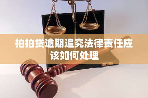 拍拍贷逾期追究法律责任应该如何处理