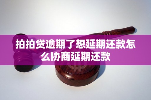 拍拍贷逾期了想延期还款怎么协商延期还款