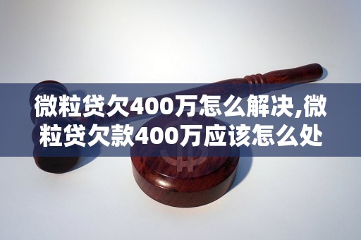 微粒贷欠400万怎么解决,微粒贷欠款400万应该怎么处理