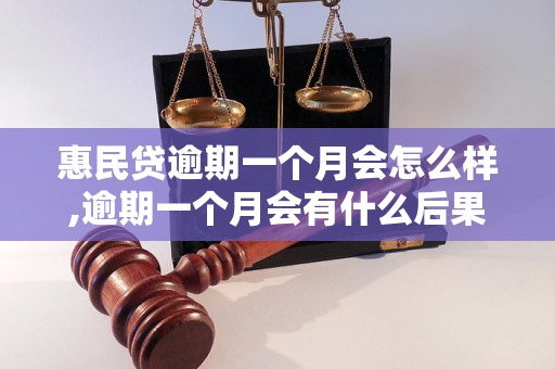 惠民贷逾期一个月会怎么样,逾期一个月会有什么后果