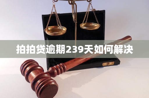 拍拍贷逾期239天如何解决