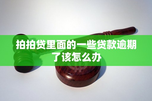 拍拍贷里面的一些贷款逾期了该怎么办