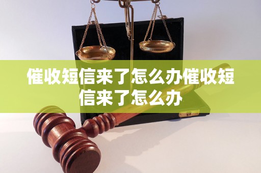 催收短信来了怎么办催收短信来了怎么办