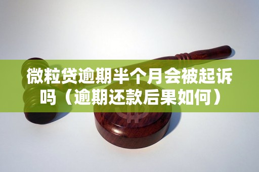 微粒贷逾期半个月会被起诉吗（逾期还款后果如何）