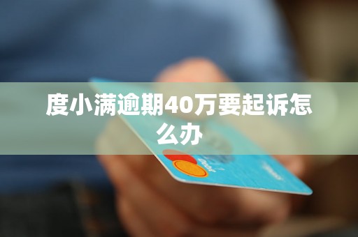 度小满逾期40万要起诉怎么办