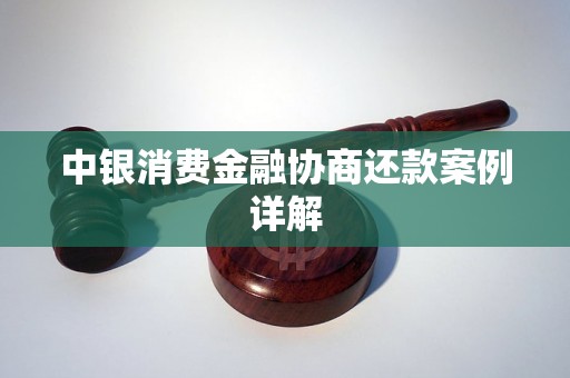 中银消费金融协商还款案例详解