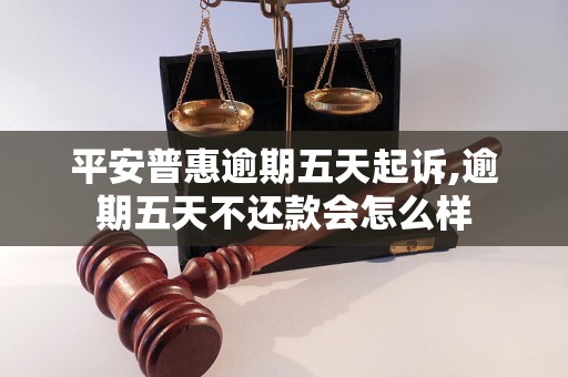 平安普惠逾期五天起诉,逾期五天不还款会怎么样