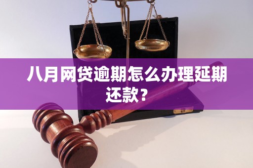 八月网贷逾期怎么办理延期还款？