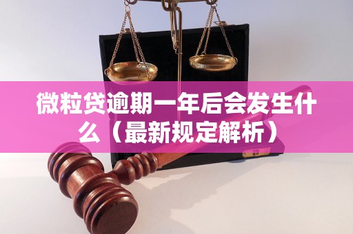 微粒贷逾期一年后会发生什么（最新规定解析）