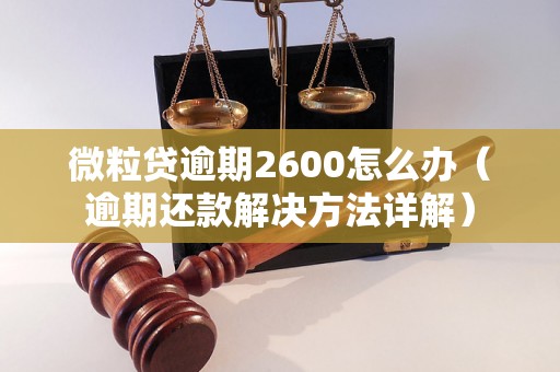 微粒贷逾期2600怎么办（逾期还款解决方法详解）