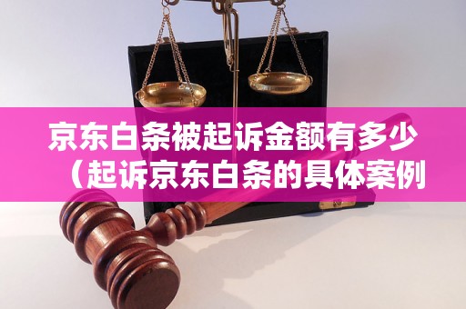 京东白条被起诉金额有多少（起诉京东白条的具体案例分析）