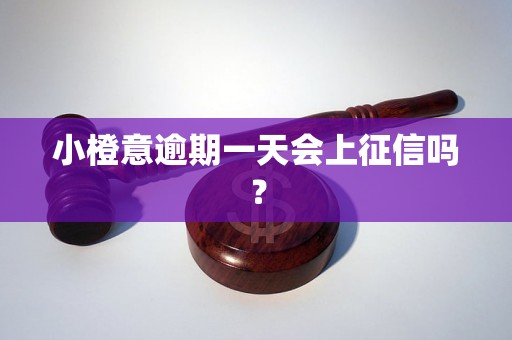 小橙意逾期一天会上征信吗？