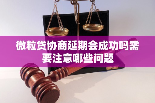 微粒贷协商延期会成功吗需要注意哪些问题