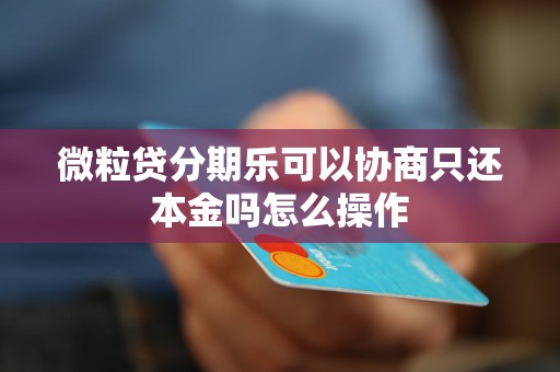 微粒贷分期乐可以协商只还本金吗怎么操作