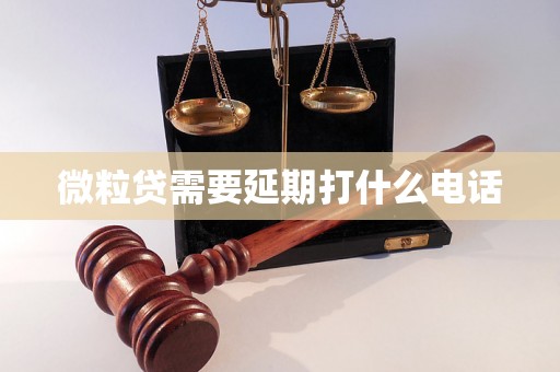 微粒贷需要延期打什么电话