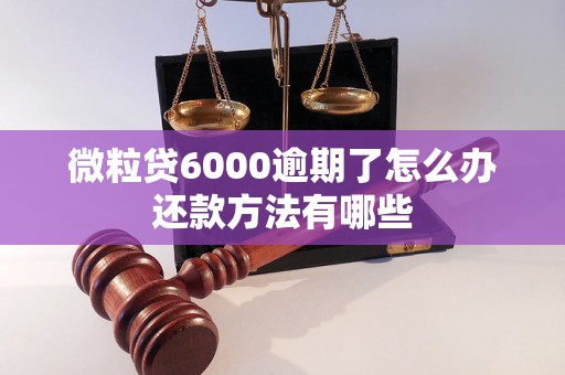 微粒贷6000逾期了怎么办还款方法有哪些