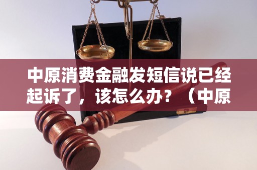 中原消费金融发短信说已经起诉了，该怎么办？（中原消费金融起诉应该如何应对）