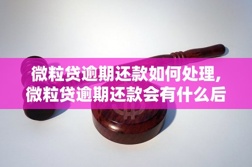 微粒贷逾期还款如何处理,微粒贷逾期还款会有什么后果