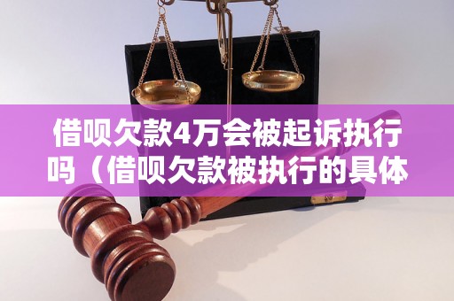 借呗欠款4万会被起诉执行吗（借呗欠款被执行的具体流程）