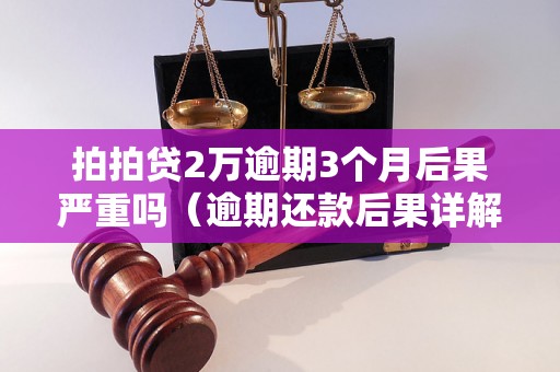 拍拍贷2万逾期3个月后果严重吗（逾期还款后果详解）