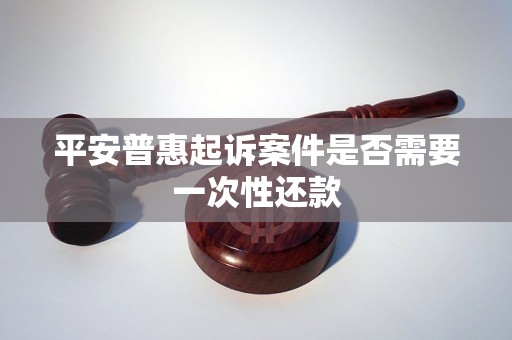 平安普惠起诉案件是否需要一次性还款