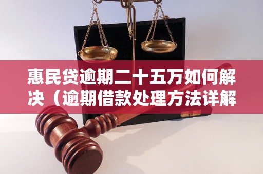 惠民贷逾期二十五万如何解决（逾期借款处理方法详解）