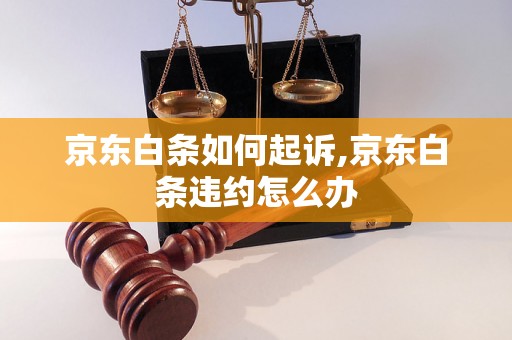 京东白条如何起诉,京东白条违约怎么办