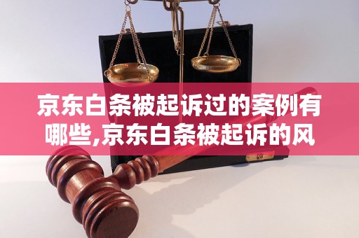 京东白条被起诉过的案例有哪些,京东白条被起诉的风险有多大