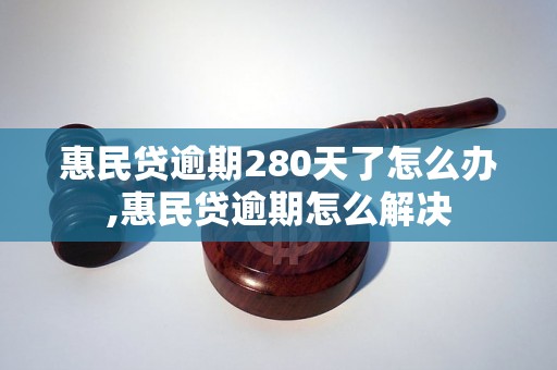 惠民贷逾期280天了怎么办,惠民贷逾期怎么解决