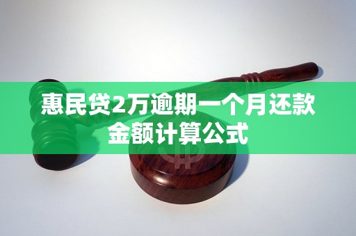 惠民贷2万逾期一个月还款金额计算公式