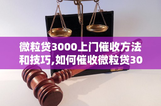 微粒贷3000上门催收方法和技巧,如何催收微粒贷3000未还款