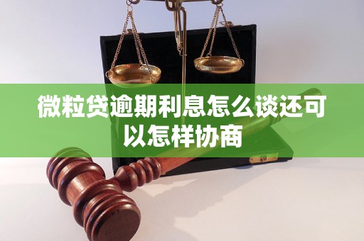 微粒贷逾期利息怎么谈还可以怎样协商