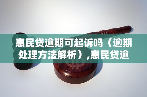 惠民贷逾期可起诉吗（逾期处理方法解析）,惠民贷逾期后如何应对