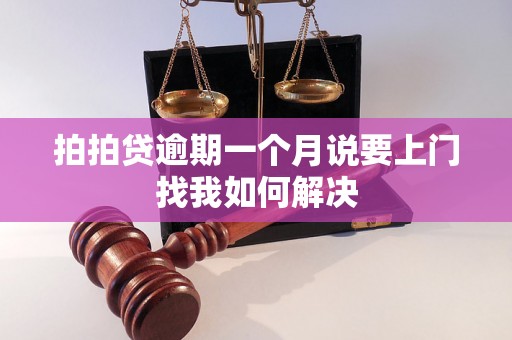 拍拍贷逾期一个月说要上门找我如何解决