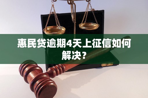 惠民贷逾期4天上征信如何解决？