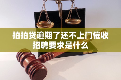 拍拍贷逾期了还不上门催收招聘要求是什么