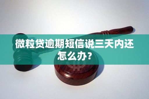 微粒贷逾期短信说三天内还怎么办？