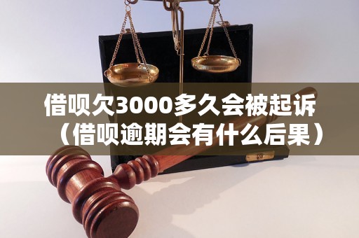 借呗欠3000多久会被起诉（借呗逾期会有什么后果）