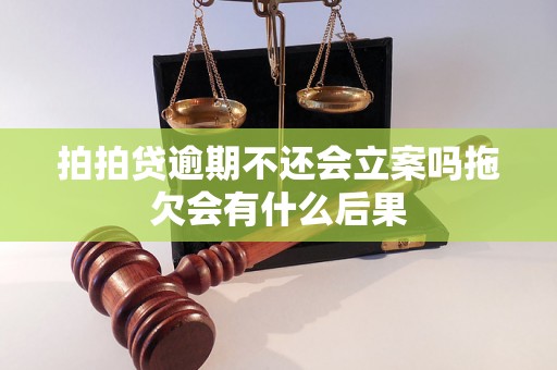 拍拍贷逾期不还会立案吗拖欠会有什么后果