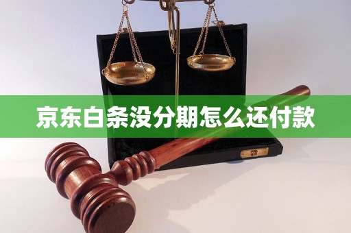 京东白条没分期怎么还付款