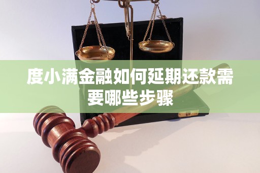 度小满金融如何延期还款需要哪些步骤