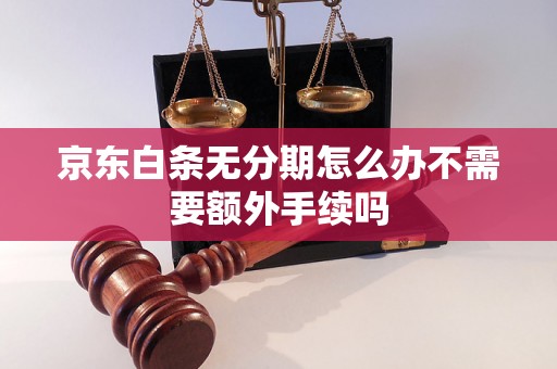 京东白条无分期怎么办不需要额外手续吗