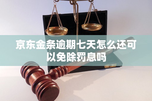 京东金条逾期七天怎么还可以免除罚息吗