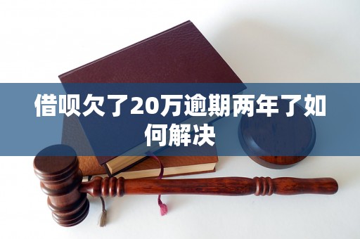 借呗欠了20万逾期两年了如何解决